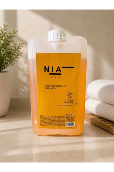 NIA Arganlı Saç Bakım Şampuanı 5000ml Kuaför Berber Şampuanı 5 Litre