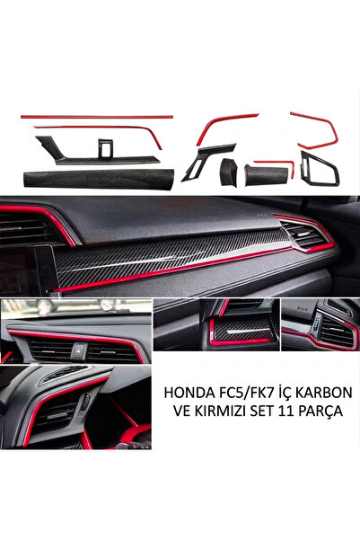 STİLİX GARAGE HONDA Civic FC5 FK7 2016-2021 için 10. Nesil Panel KARBON Kapla...