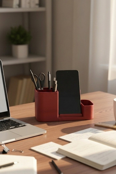 MEK Modern Desk Organizer Phone Holder and Pen Holder