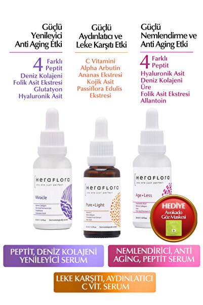 Heraflora Kolajen, Aydınlatıcı, C Vitamini, Yaşlanma Karşıtı Cilt Bakım Serum...