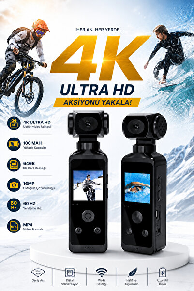 Action Camera with audio recording microphone and speaker that can record video for 4-5 hours without interruption
