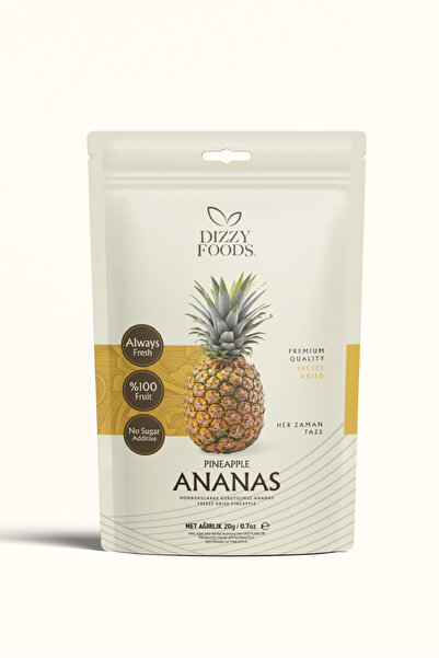 Dizzy Foods Dizzy Foods Dondurularak Kurutulmuş Meyve Ananas 20 gr