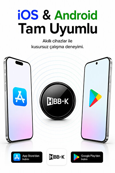 HBB-K Hapro Tag Ios & Android Uyumlu Airtag Akıllı Gps Takip Cihazı(SİYAH)