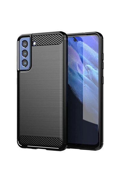 Techsuit Калъф за Samsung Galaxy S21 FE 5G - Карбонов силикон - Черен