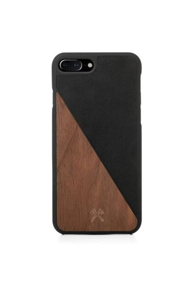 Woodcessories EcoSplit Дървен+Кожен калъф за iPhone 7+ / 8+ Орех/черен eco249