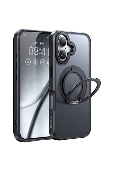 Mcdodo PC-4930 Husă MagSafe pentru iPhone 16 cu suport (negru)