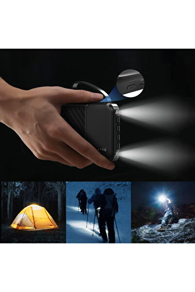DUDAO K11 10000mAh Powerbank with Built-in Cables - Black
