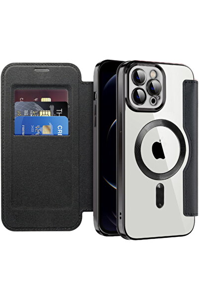 Techsuit Husa pentru iPhone 12 Pro Max - SmartMag Book Case - Black