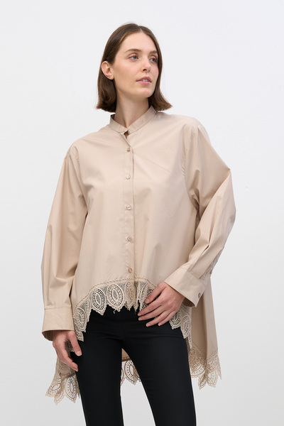 HANIQA Stylish Lace Detailed Women's Shirt