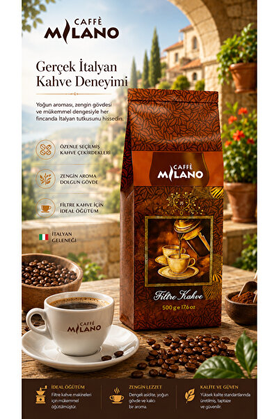 Caffe Milano Filtre Kahve 500 gram (ÖĞÜTÜLMÜŞ)