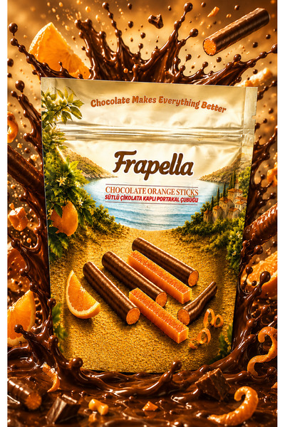 Frapella Sütlü Çikolata Kaplı Portakal Çubuğu 80 Gr. x 12 Adet
