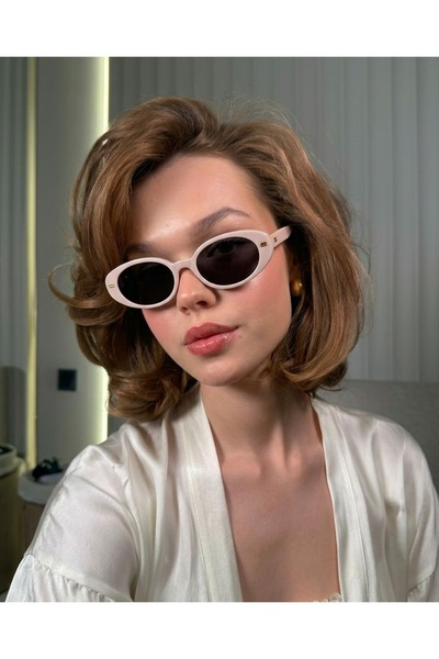 funeyes Seldom Cat Eye Cream Uv400 Organic Glass New Season Sunglasses Polari...