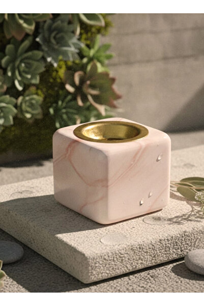 Generic Mini Marble‑Patterned Incense Burner – Gold Tray
