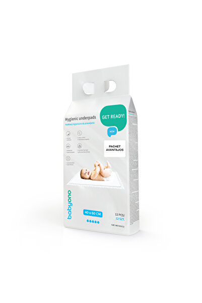 Babyono Set 12 bucati protectii impermeabile/aleze de unica folosinta 40x60 c...