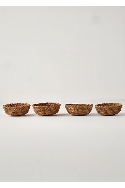 Bella Maison Carmen Hasır Sepet 4'lü Naturel (10/15x4 cm)
