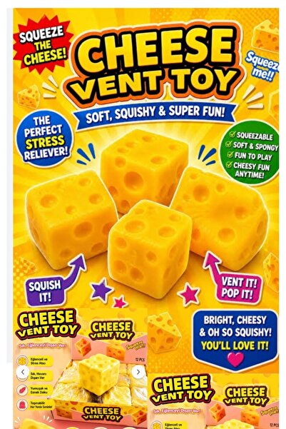 OYUNCAKSAHİLİ Cheese Peynir Squishy Küp Chese Viral Oyuncak Vent Toy Sukuşi Y...