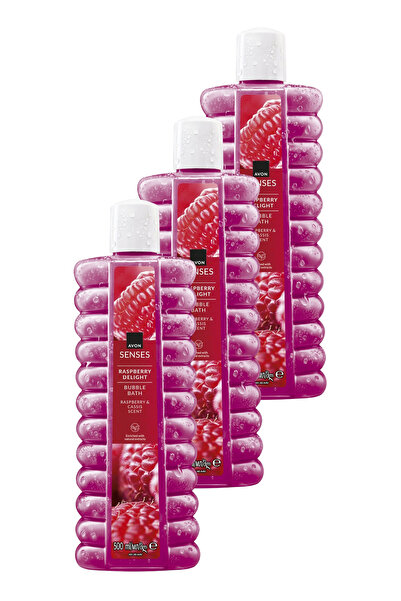 AVON Senses Raspberry Delight Banyo Köpüğü 500 Ml. Üçlü Set