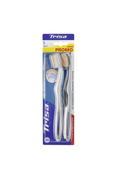 Trisa Periuță de dinți manuală Pro Interdental Duo Soft 658006 Multicoloră
