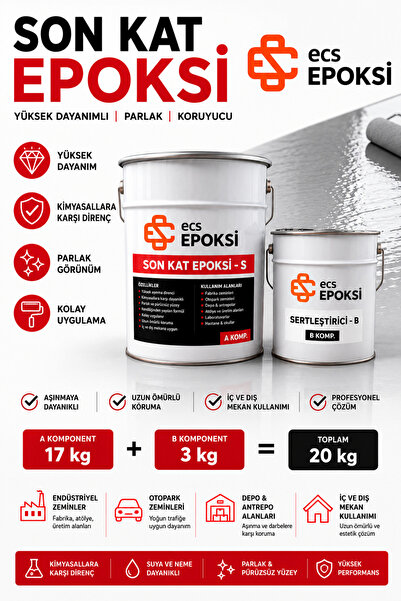 Ecs Epoksi Self Leveling Zemin Kaplama 20 Kg (17+3 Kg) Kendiliğinden Yayılan ...