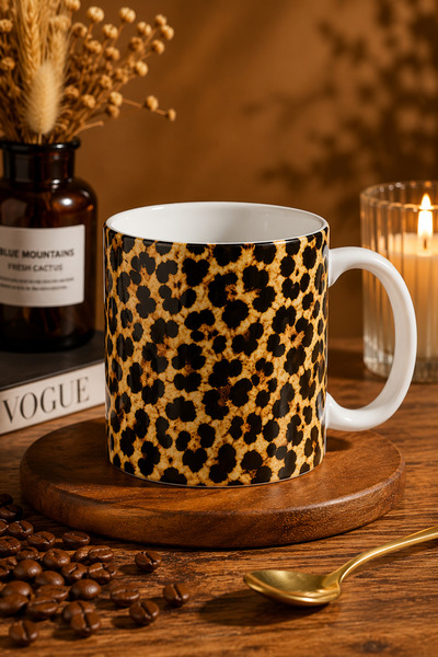 Leopard Mug-A Quality Porcelain Mug, Leopard Mug / The Cam Concept,