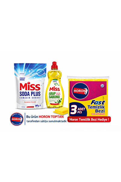 Miss Arap Sabunu 1000 ml Soda Plus 500 gr + HORON FAST 3 BEZ 1 ADET