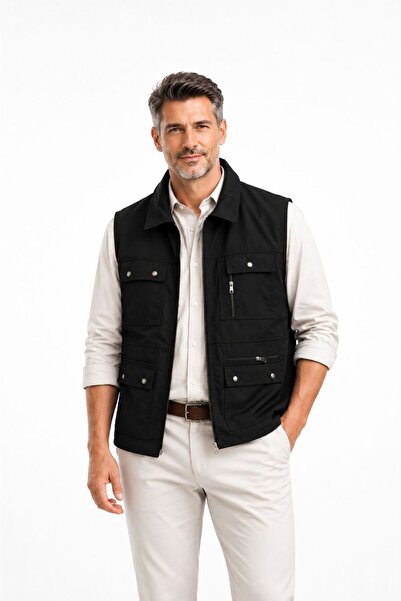 NACAR STYLİSH Erkek Baba Model Çok Cepli Avcı Yeleği Mevsimlik Outdoor Yelek