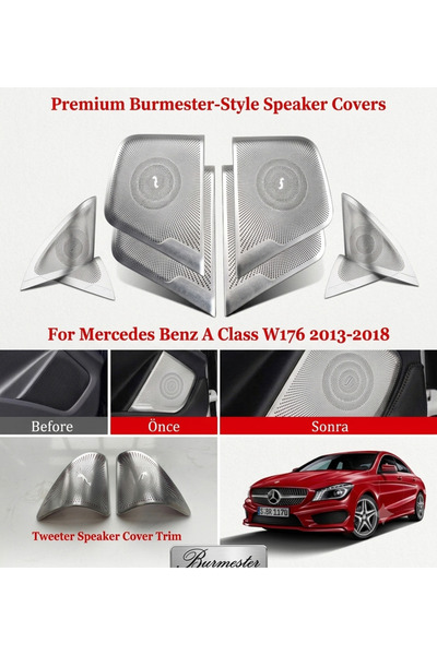 bigkey MERCEDES W117 BURMESTER HOPARLÖR KAPAKLARI 4 PARÇA 2013-2019 KROM KAPAK