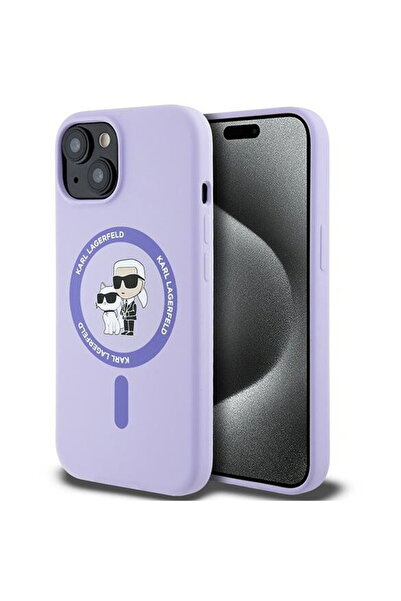 Karl Lagerfeld Husa pentru iPhone 15 - Silicone Ring MagSafe (KLHMP15SSCMKCRH...