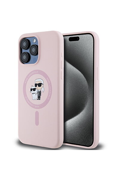 Karl Lagerfeld Husa pentru iPhone 15 Pro Max - Silicone Ring MagSafe (KLHMP15...