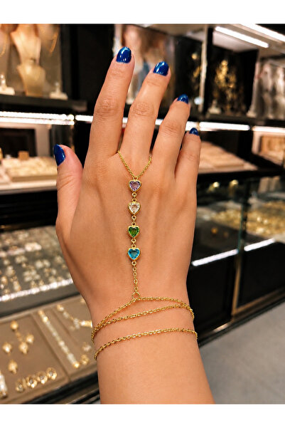 CAXBERN Heart Detailed Zircon Stone Gold Şahmeran
