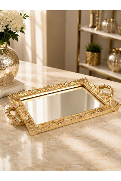 zepce design SETA MAGNOLIA TEPSİ GOLD