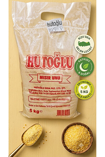 HUTOĞLU Mısır Unu Ekmeklik Orta Kalınlıkta Taş Değirmeni Birinci Sınıf 5 kg.