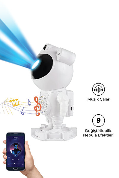 Urban Mood Astronot Robot Bluetooth Hoparlör Gezegen Animasyonu