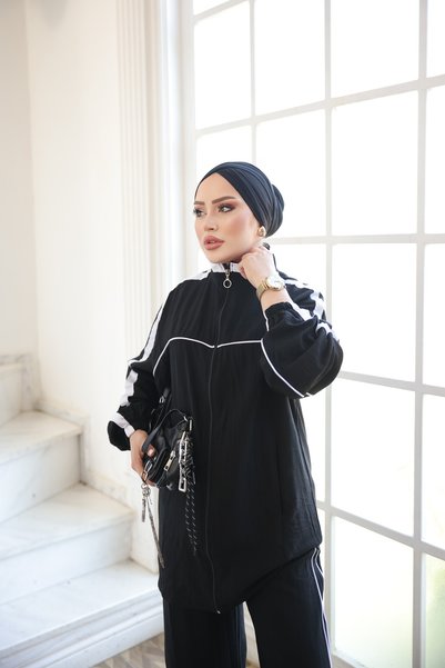 MİMİ Luxury Wear Women's Two-Piece Tracksuit Set Black