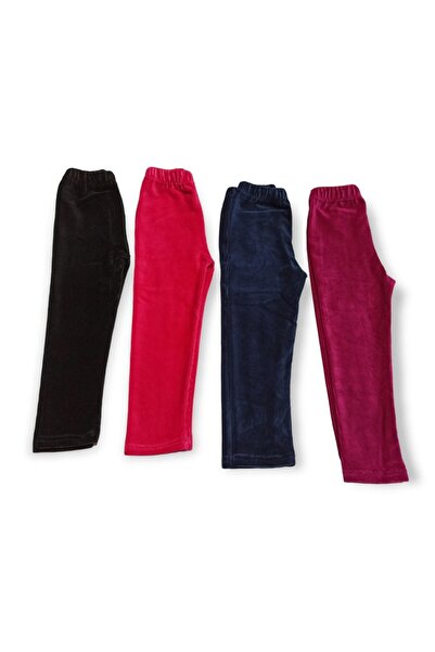 AKL Girl's Velvet Tights Set of 4 Lycra Thick Winter (3-10 AGE GROUP)