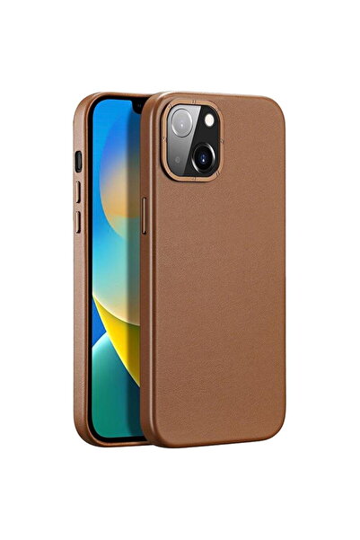Dux Ducis Husă Capac Spate Texturată Piele Maro APPLE Iphone 14 Plus