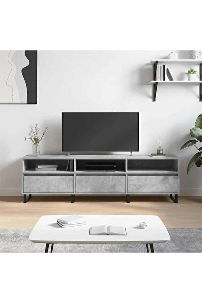 Concept Comodă TV, gri beton, 150x30x44,5 cm, lemn prelucrat
