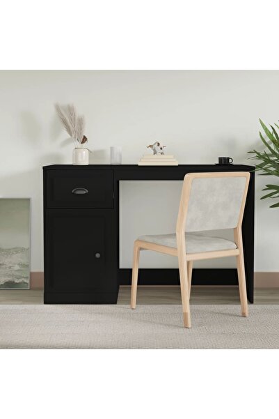 Concept Birou cu sertar, negru, 115x50x75 cm, lemn prelucrat