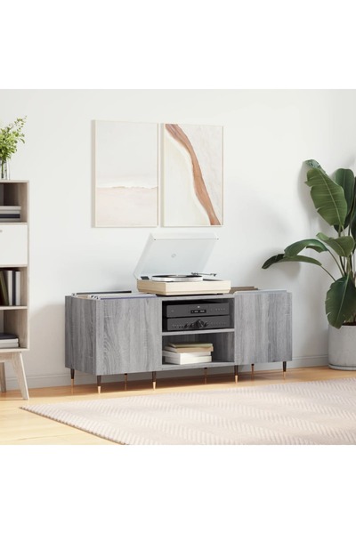 Concept Dulap pentru discuri gri sonoma, 121x38x48 cm, lemn prelucrat