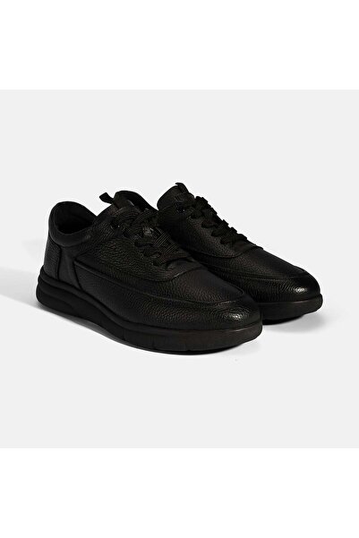 Desa Men's Black Lace-Up Leather Casual Shoes