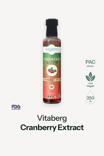 Vitaberg Cranberry Extract Sıvı Takviye | Vitamin C, Çinko, Selenyum İçeren F...