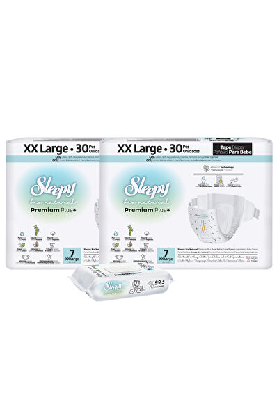 Sleepy 2x Scutece BIO PREMIUM 7 XXLarge 30 bucăți