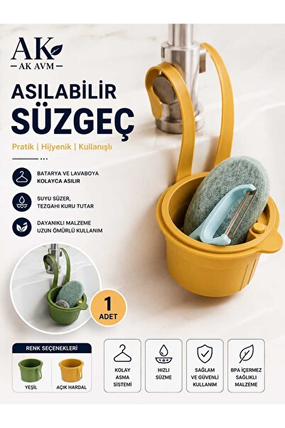Ak Avm 1 Adet Altı Açılabilen Lavaboya Asılabilir Çöp Süzgeci Yemek Atık Süzgeci