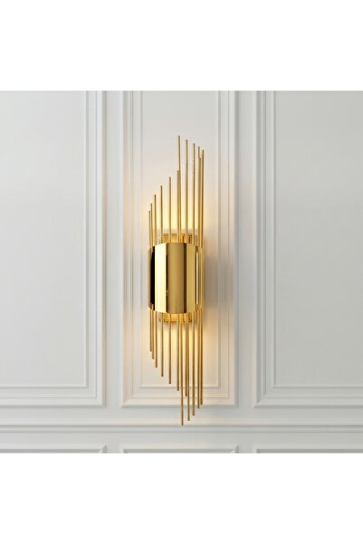 PareysHome Modern Gold LED Sarkıtma Duvar Apliği 50 cm – Pilli & Elektrikli K...