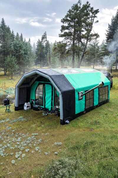 farrioutdoor Şişme Çadır ARENA Family MODEL 12-14 kişi 16.5 m2 turkuaz renk