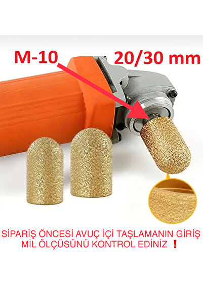 BGA M10 girişli 2 adet elmas taşlama başlığı avuç içi taşlama mermer seramik ...