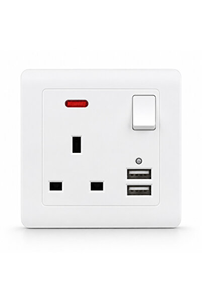 Generic Uk 3-Gang Smart Wall Switch & Socket with 2 USB Fast Charging Ports a...