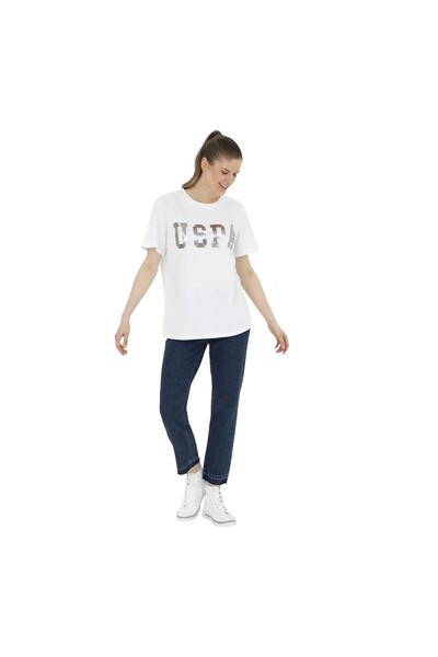 U.S. Polo Assn. تي شيرت نسائي مطبوع