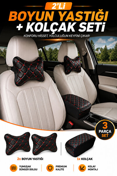 ECARTEKS PREMİUM QUALİTY CAR ACCESSORİES Ecarteks Sünger Kolçak ve Boyun Yast...