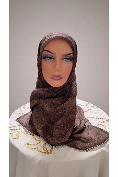 Silk Touch Muslin Scarf Brown 90 * 90 cm